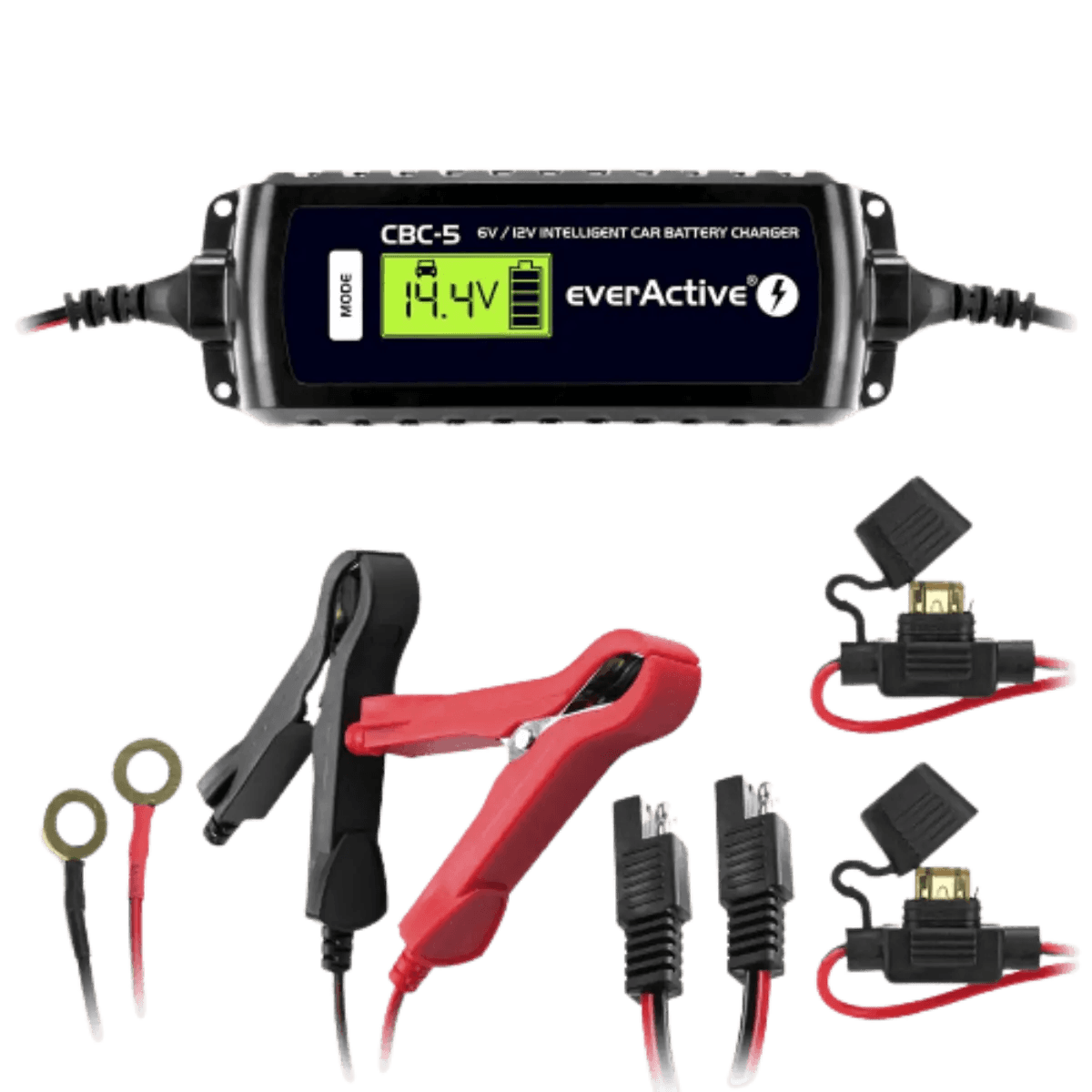 Chargeur intelligent pour batterie de véhicules 6V et 12V avec écran LCD
