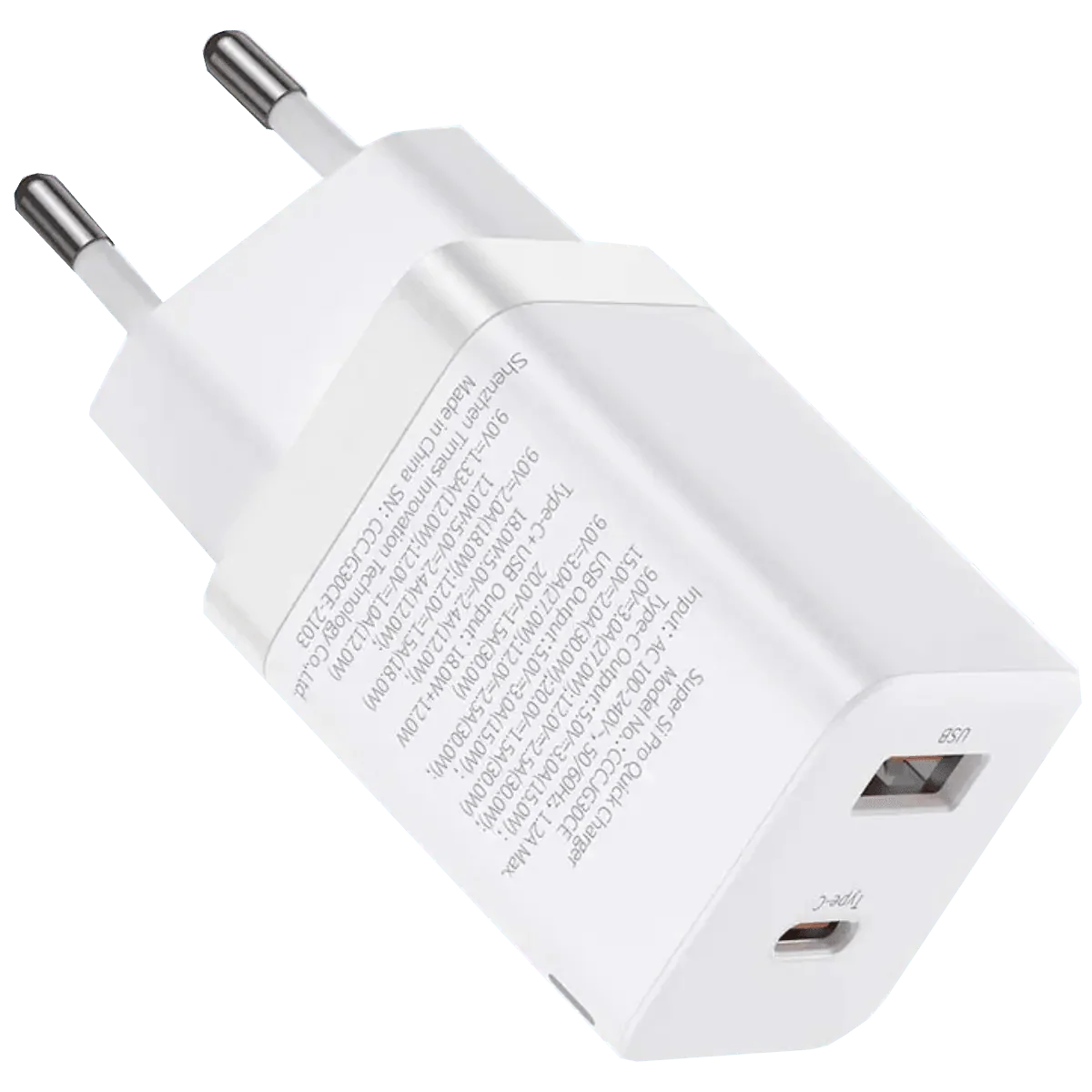 Chargeur rapide Super Si Pro 30W USB + USB-C