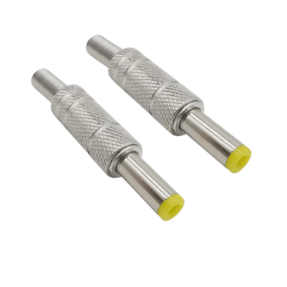 Connecteur fiche mâle 5.5x2.1mm en métal avec tête jaune