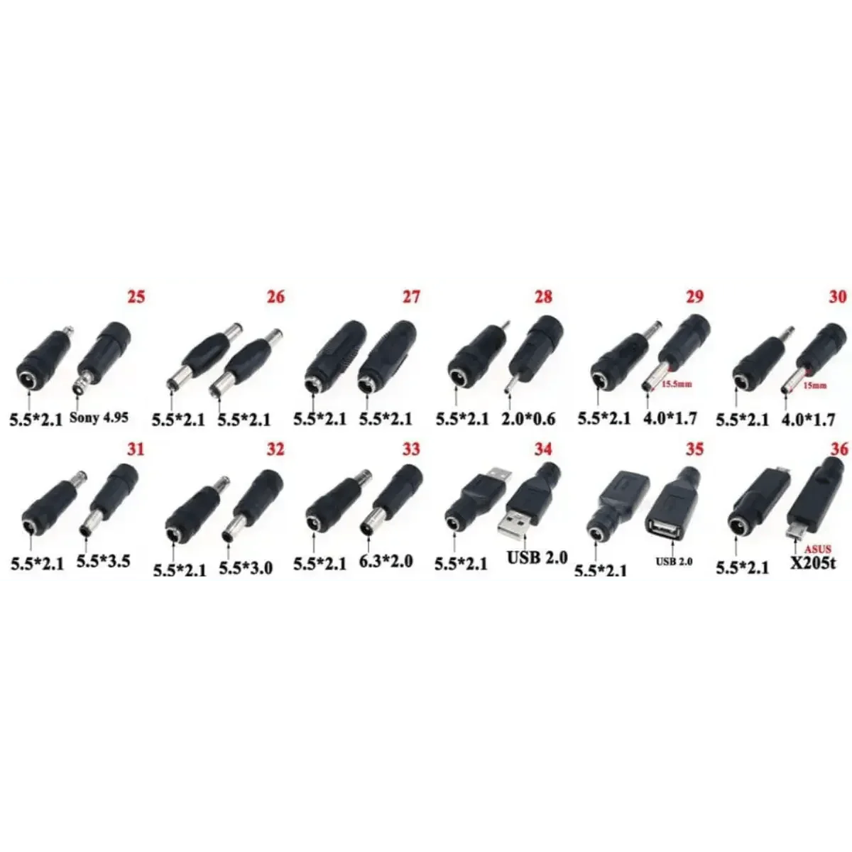 Convertisseur de fiches d'adaptation Input 5.5x2.1mm - Accessoires Energie