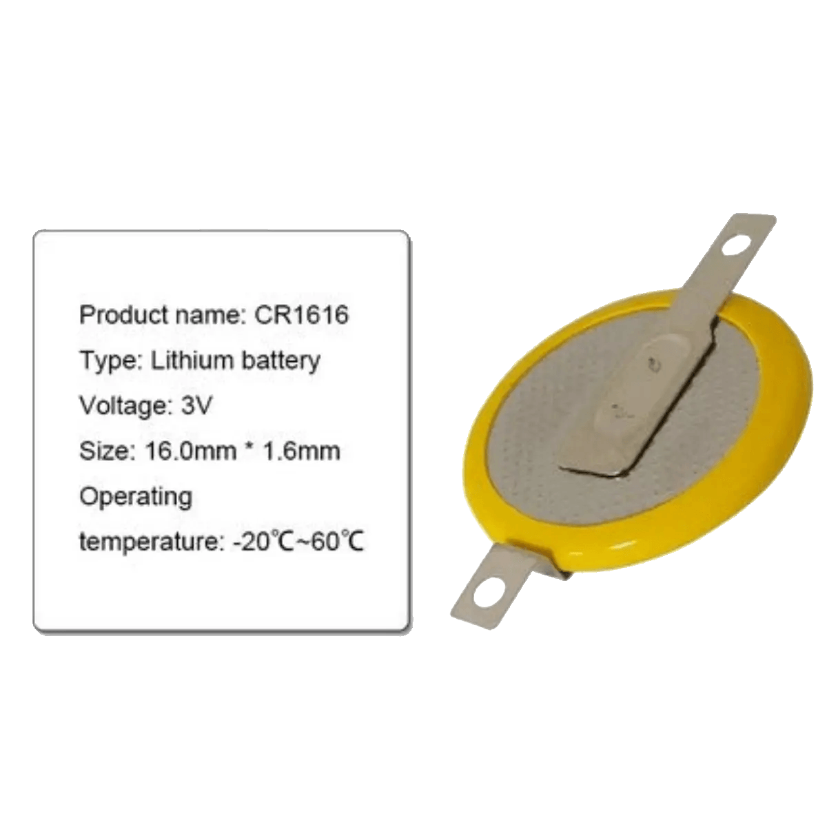 Pile lithium 3v CR1616 à souder sur CI