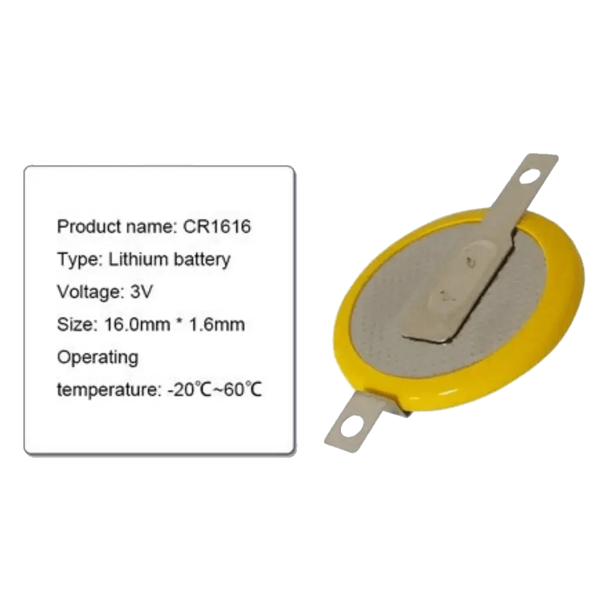 Pile lithium 3v CR1616 à souder sur CI