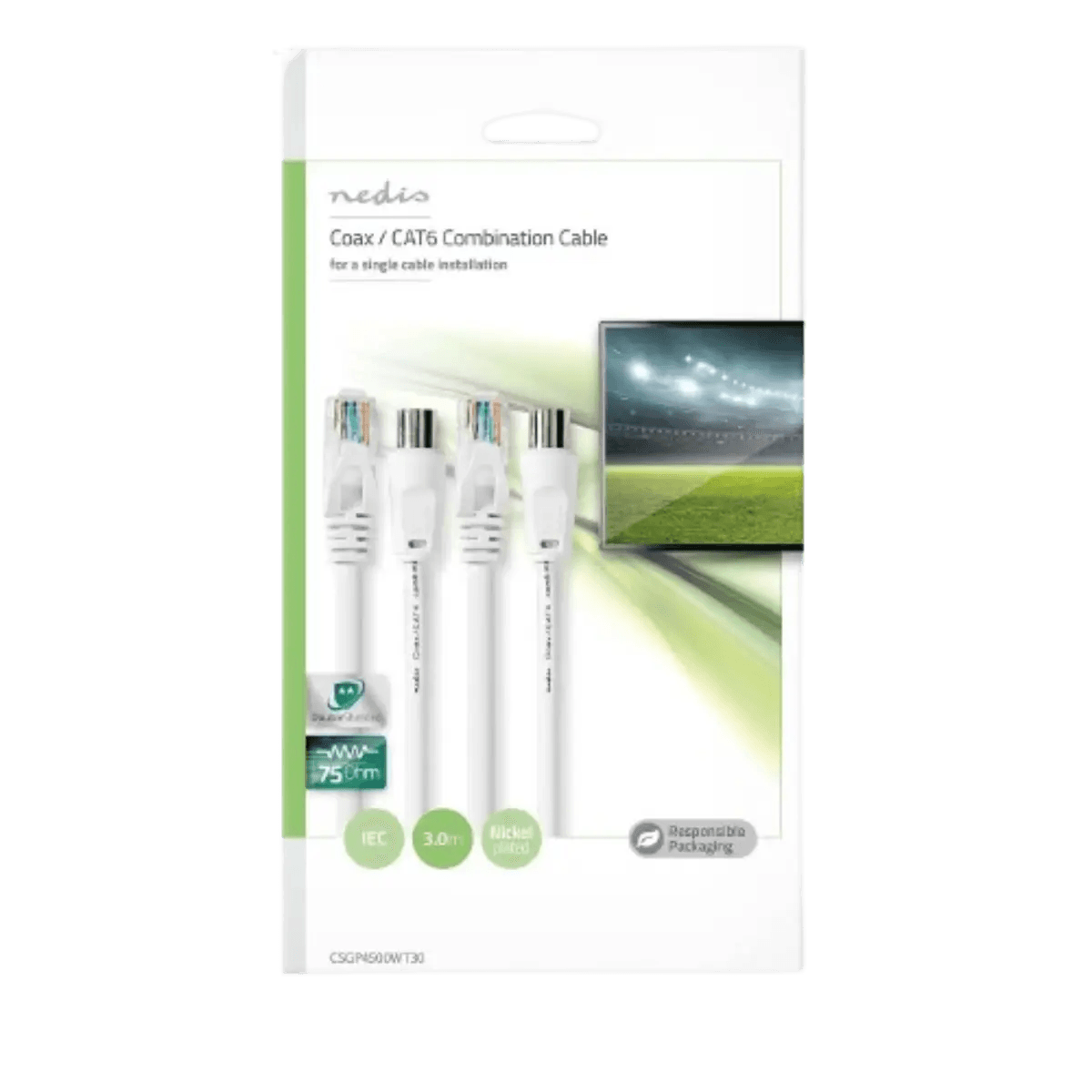 Câble combiné Coax et Cat6 - 3 mètres