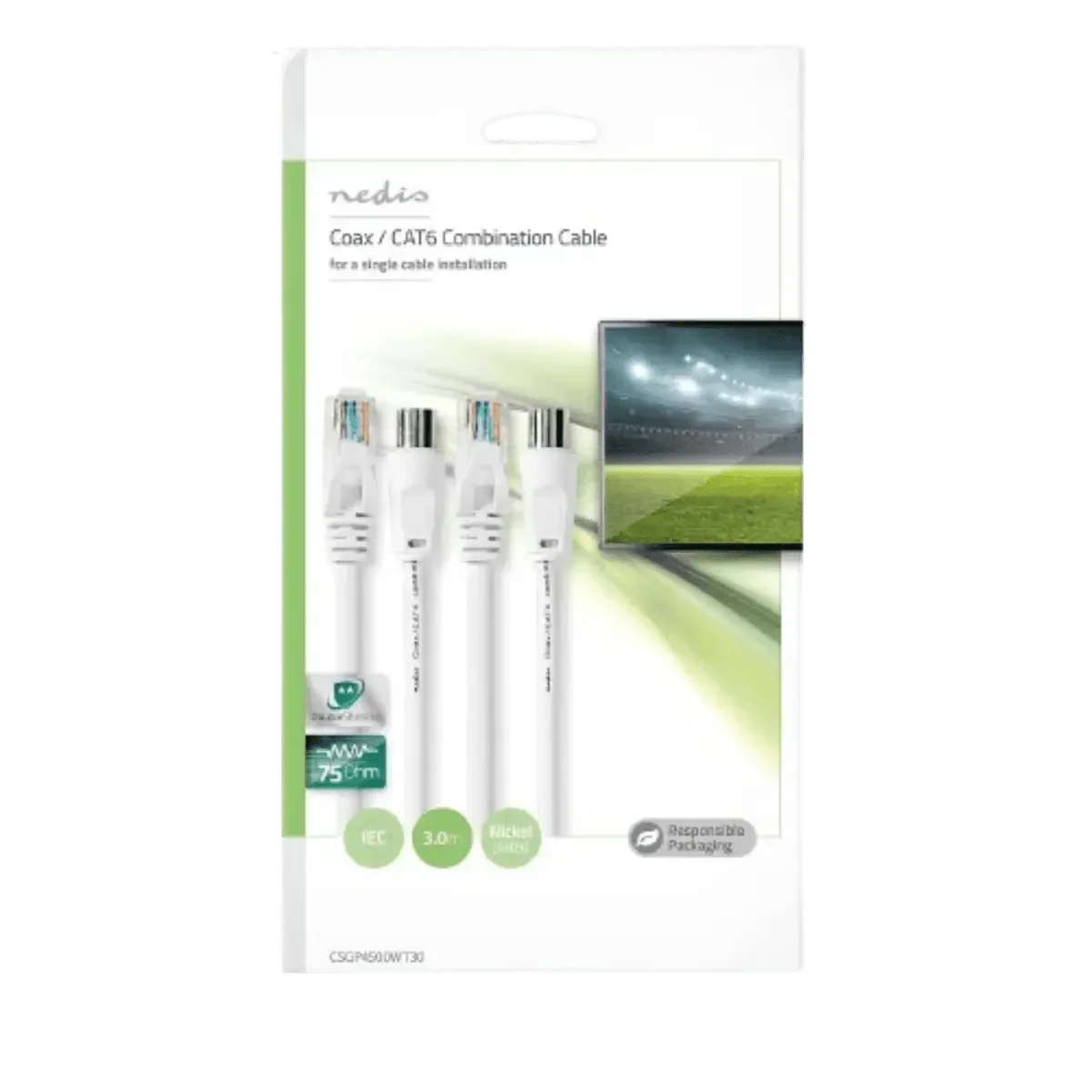 Câble combiné Coax et Cat6 - 3 mètres