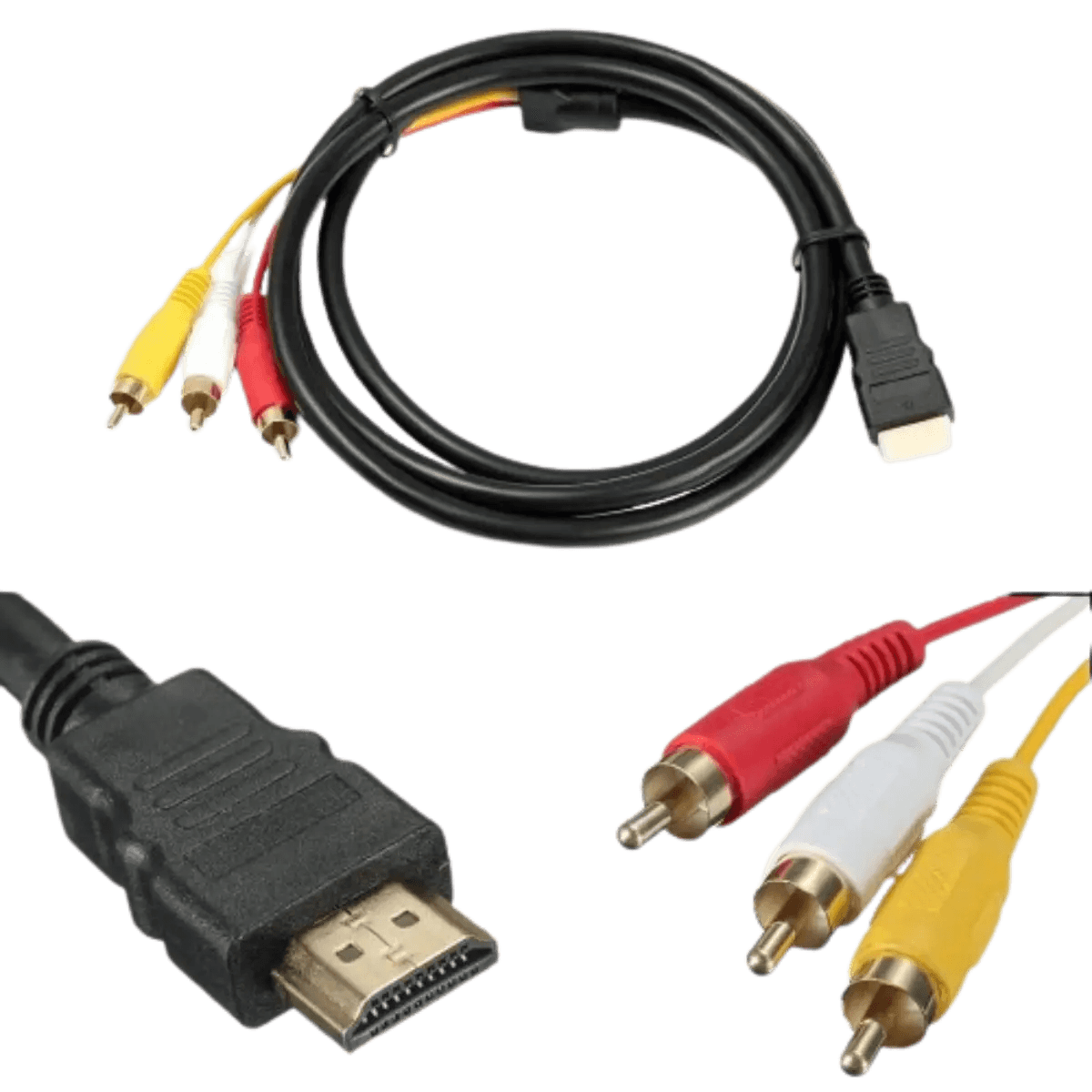 Câble Hdmi vers Audio Vidéo Rca, 1.5m, pour Hdtv