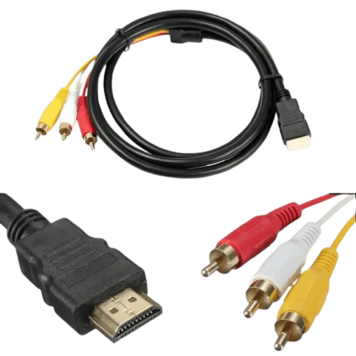 Câble Hdmi vers Audio Vidéo Rca, 1.5m, pour Hdtv