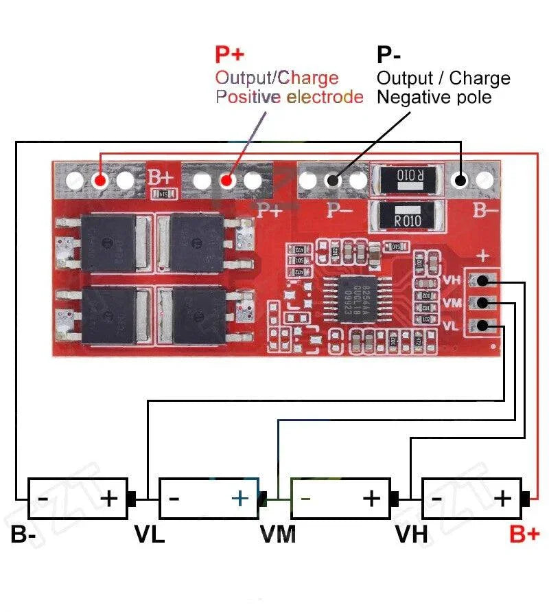 Carte de protection BMS Li-Ion 4S - 14.8v 30A Accessoires Energie