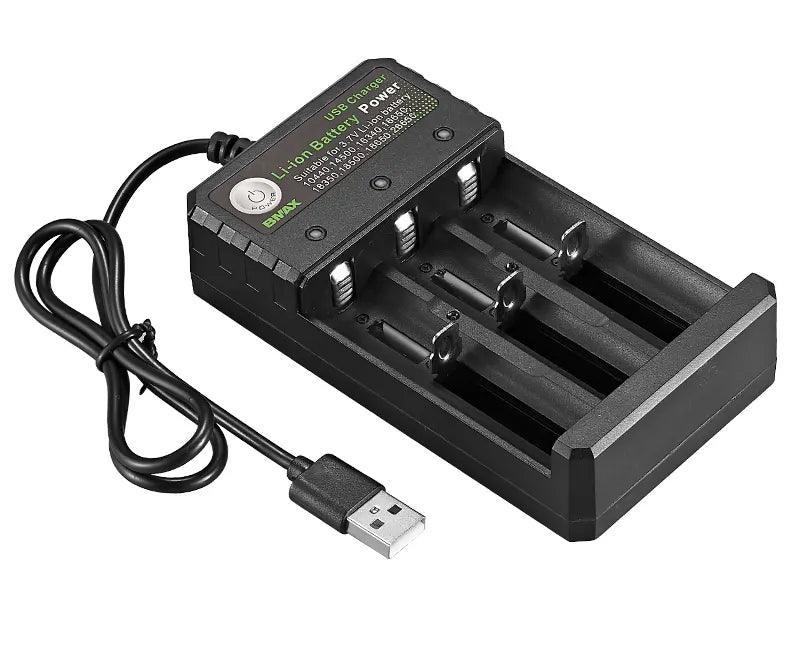 Chargeur USB de 3 batteries au lithium avec voyant LED Accessoires Energie