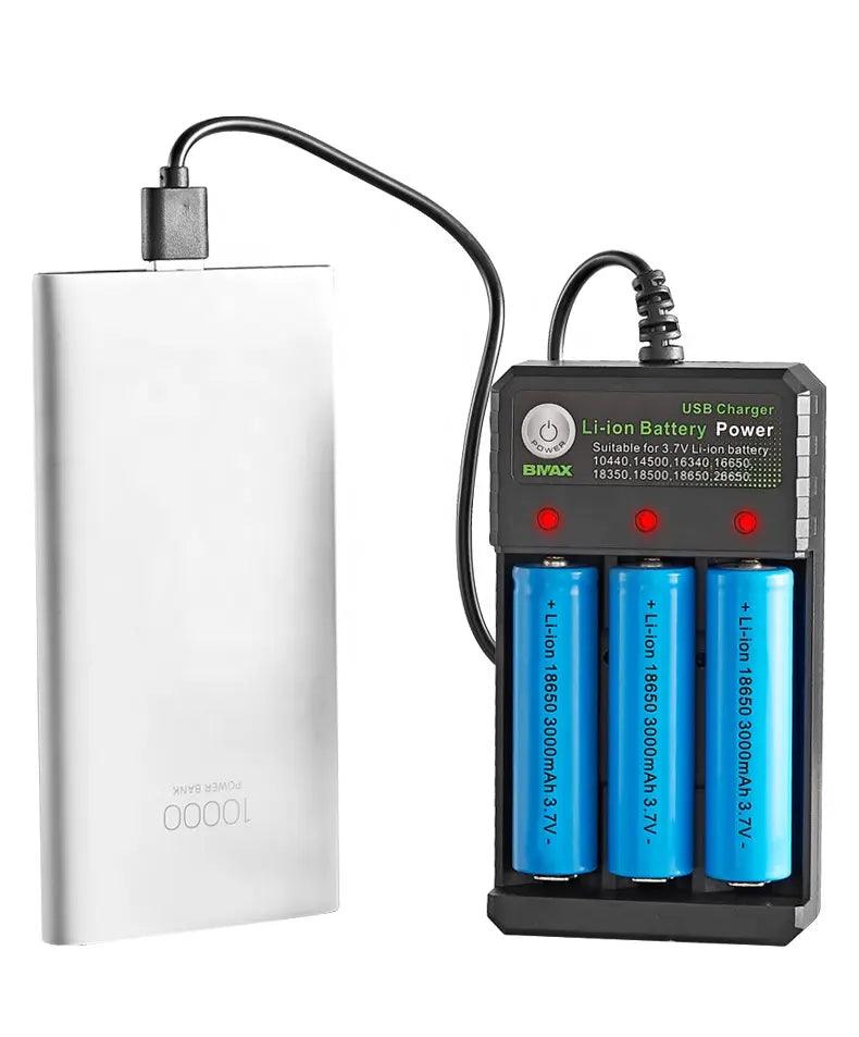 Chargeur USB de 3 batteries au lithium avec voyant LED Accessoires Energie