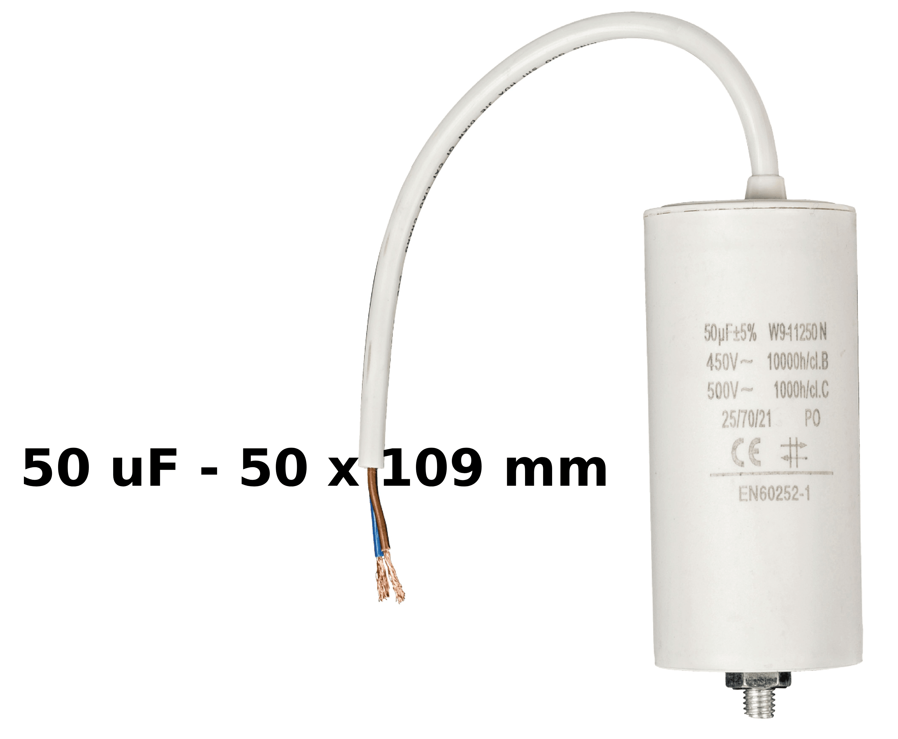 Kondensatoren mit Leitungen 450 V von 2,0 uF bis 60 uF