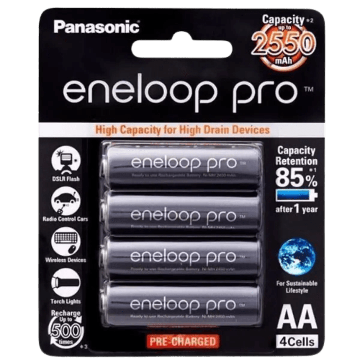 AA HR6 Panasonic Eneloop PRO 2550mAh 1.2V Rechargeable Battery for