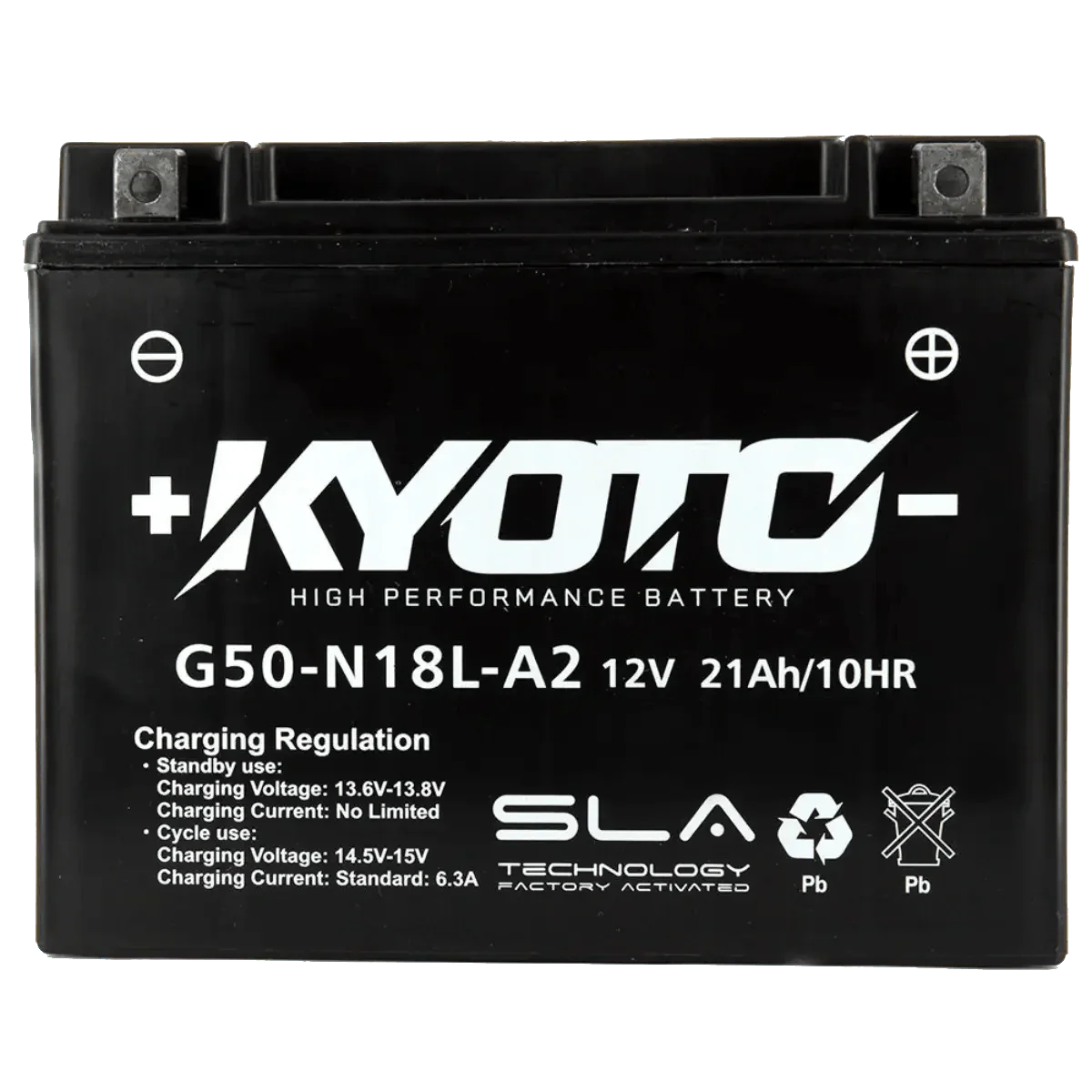 Batterie Moto KYOTO G50-N18L-A2 12V SLA – Sans Entretien Prête à l'Emploi