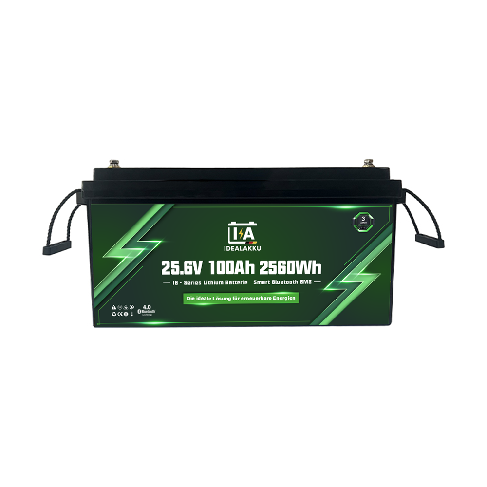 Batterie Lithium LiFePO4 24V 100Ah IDEALAKKU IB-24-100 Bluetooth BMS intégré – Remplacement AGM Gel