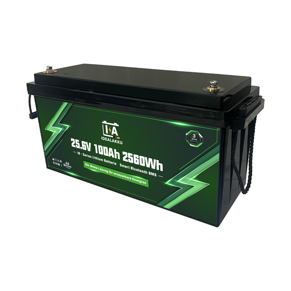 Batterie Lithium LiFePO4 24V 100Ah IDEALAKKU IB-24-100 Bluetooth BMS intégré – Remplacement AGM Gel