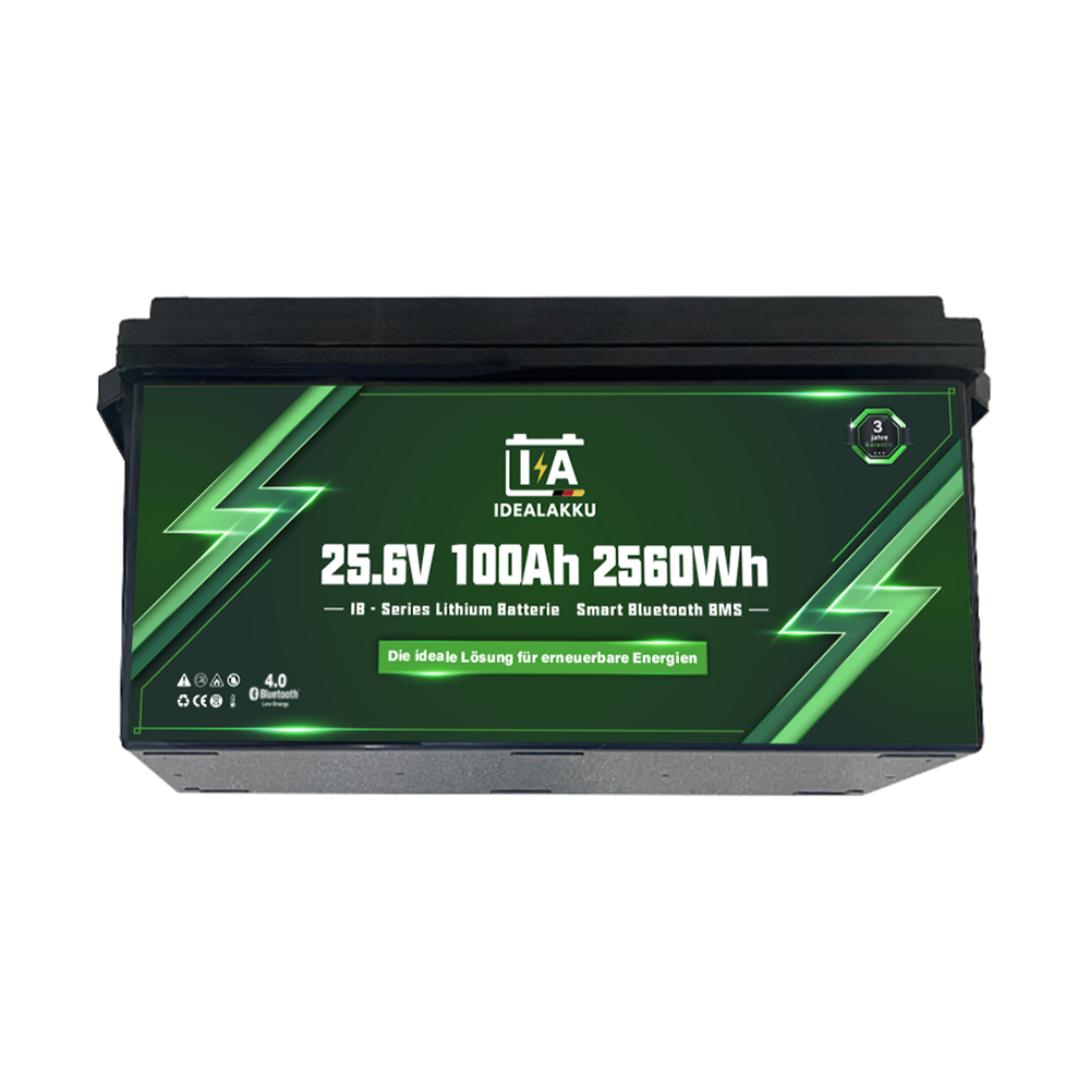 Batterie Lithium LiFePO4 24V 100Ah IDEALAKKU IB-24-100 Bluetooth BMS intégré – Remplacement AGM Gel