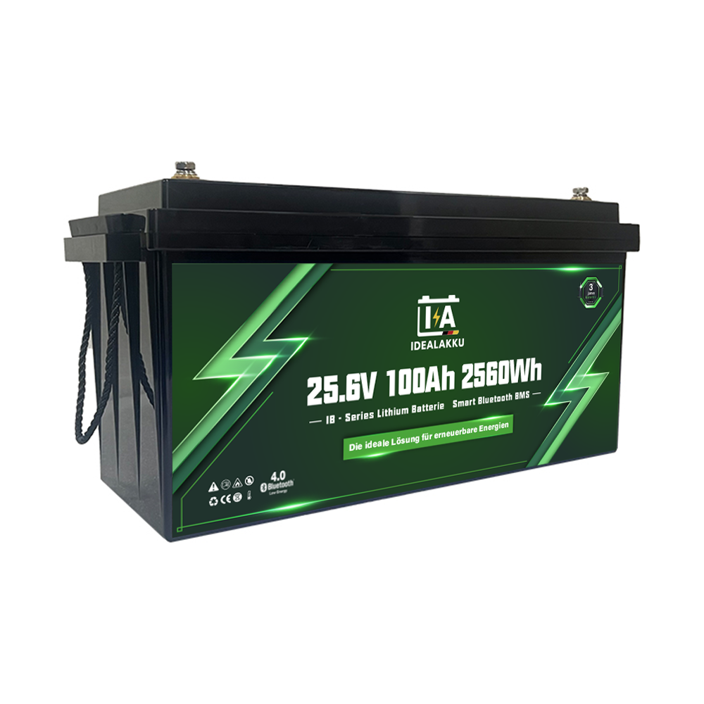 Batterie Lithium LiFePO4 24V 100Ah IDEALAKKU IB-24-100 Bluetooth BMS intégré – Remplacement AGM Gel