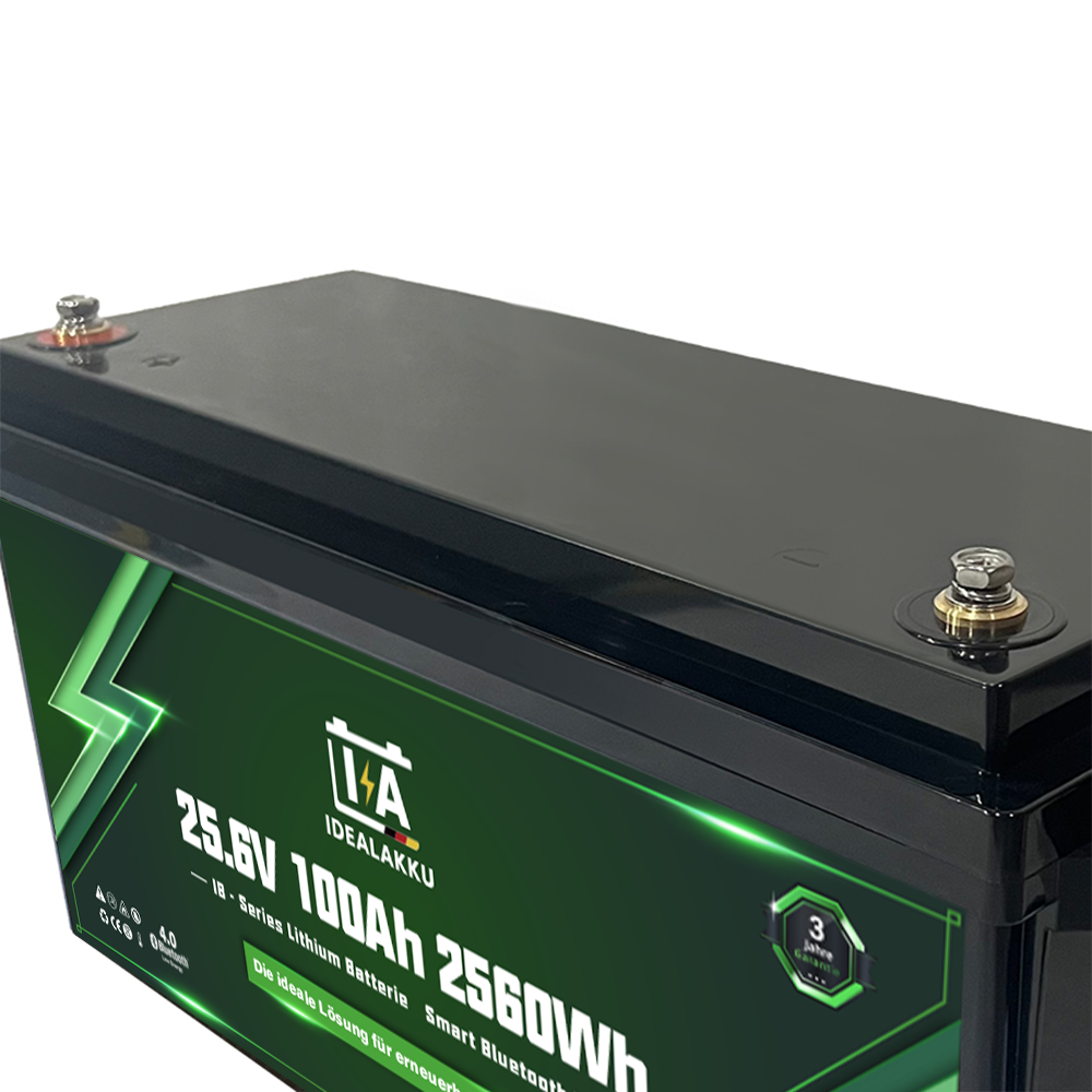 Batterie Lithium LiFePO4 24V 100Ah IDEALAKKU IB-24-100 Bluetooth BMS intégré – Remplacement AGM Gel