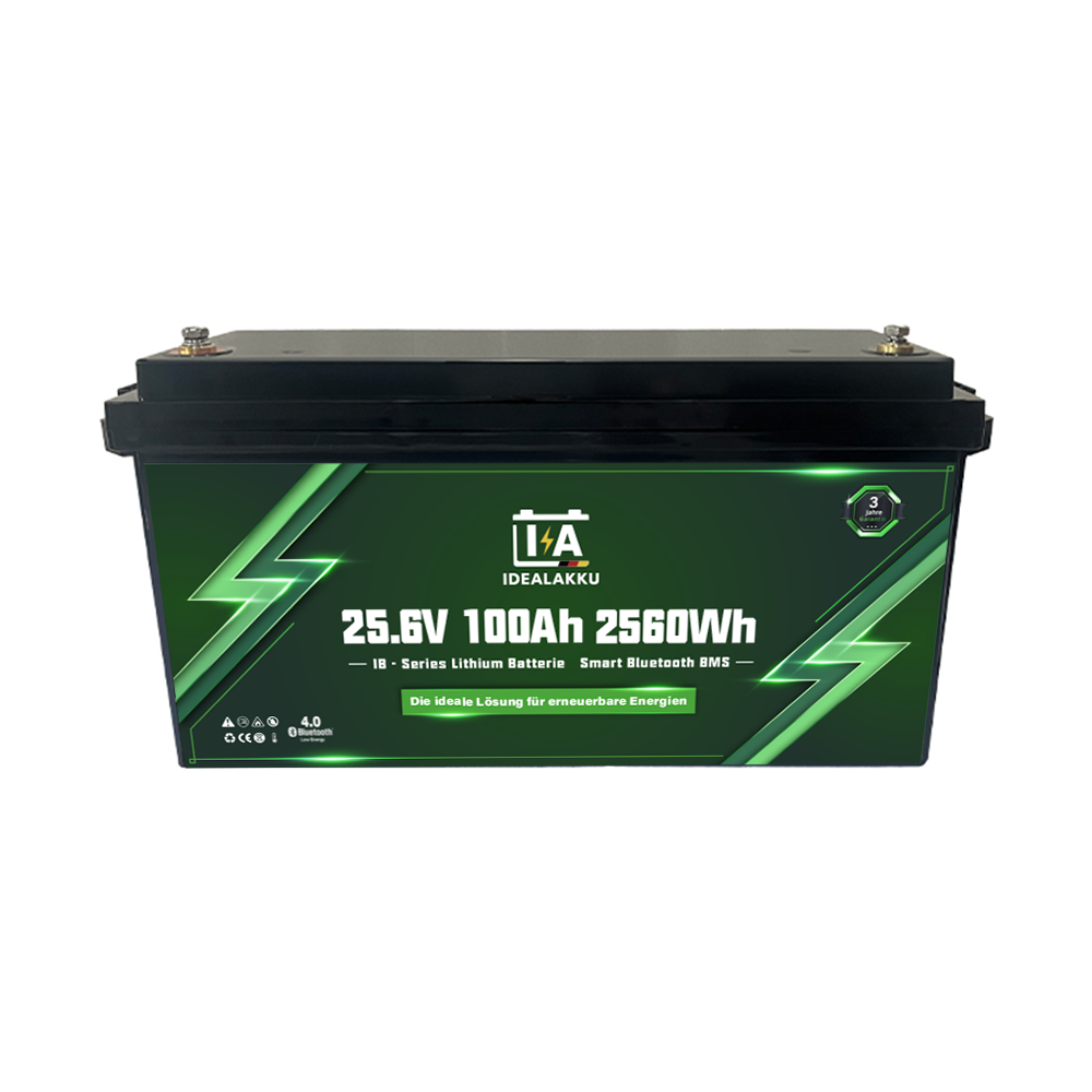 Batterie Lithium LiFePO4 24V 100Ah IDEALAKKU IB-24-100 Bluetooth BMS intégré – Remplacement AGM Gel