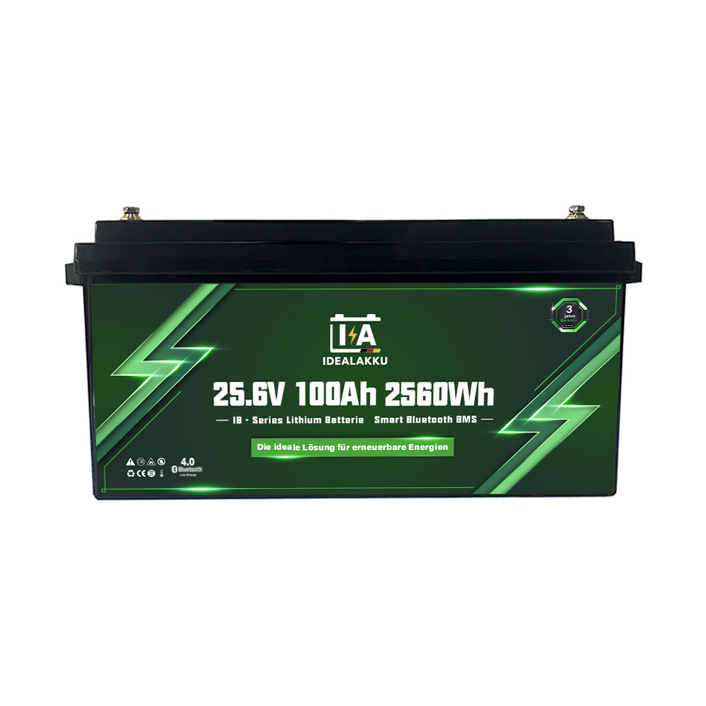 Batterie Lithium LiFePO4 24V 100Ah IDEALAKKU IB-24-100 Bluetooth BMS intégré – Remplacement AGM Gel