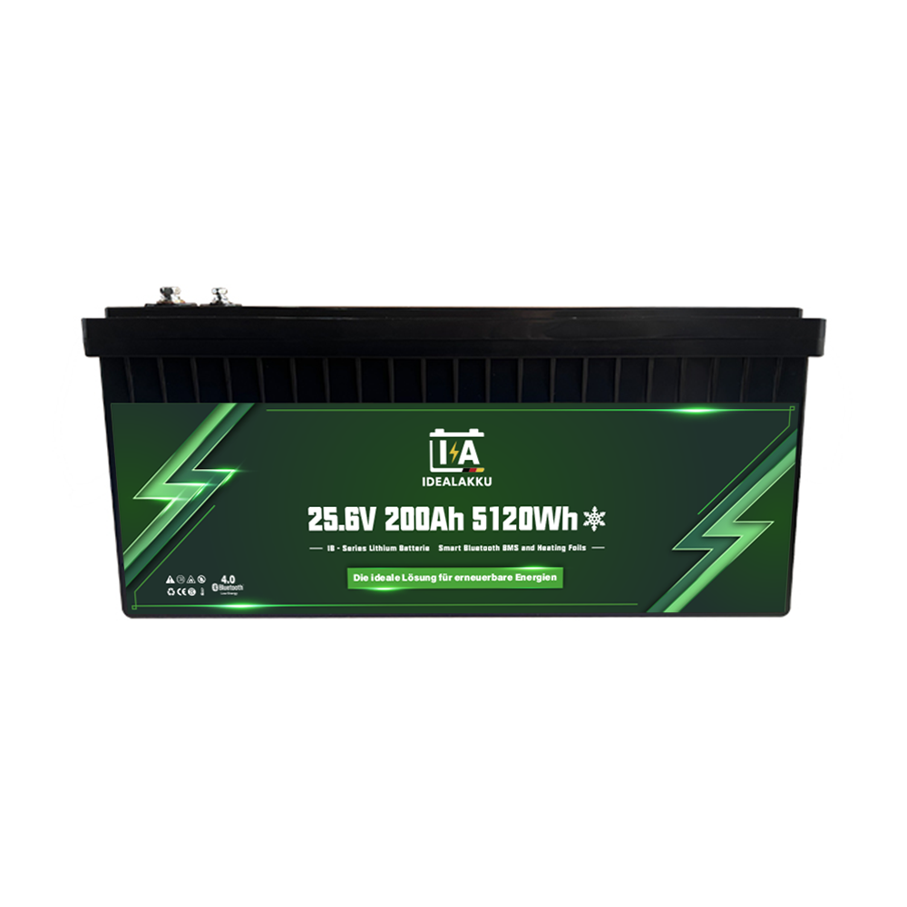 Batterie Lithium LiFePO4 25.6V 200Ah 5120Wh IDEALAKKU IB-24-200H – Remplacement AGM/GEL
