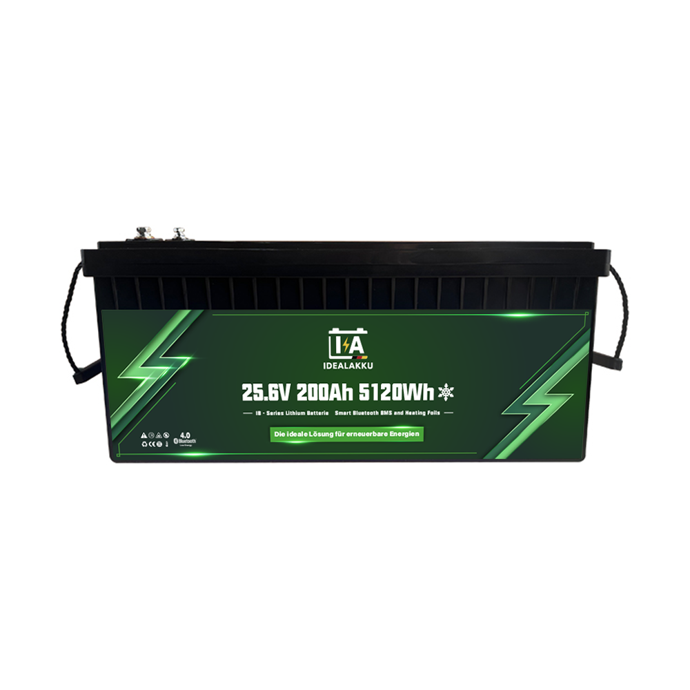 Batterie Lithium LiFePO4 25.6V 200Ah 5120Wh IDEALAKKU IB-24-200H – Remplacement AGM/GEL