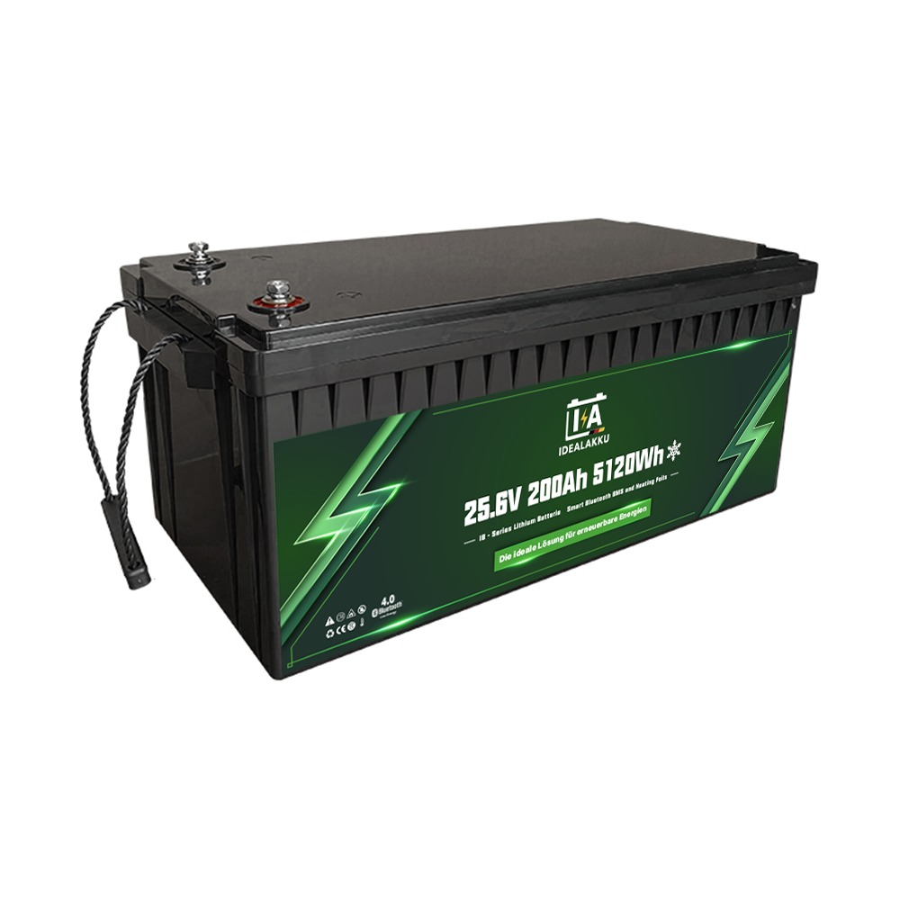Batterie Lithium LiFePO4 25.6V 200Ah 5120Wh IDEALAKKU IB-24-200H – Remplacement AGM/GEL