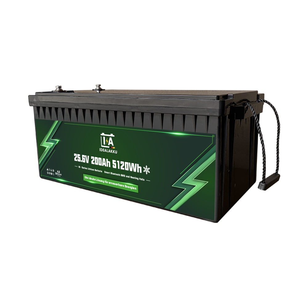 Batterie Lithium LiFePO4 25.6V 200Ah 5120Wh IDEALAKKU IB-24-200H – Remplacement AGM/GEL