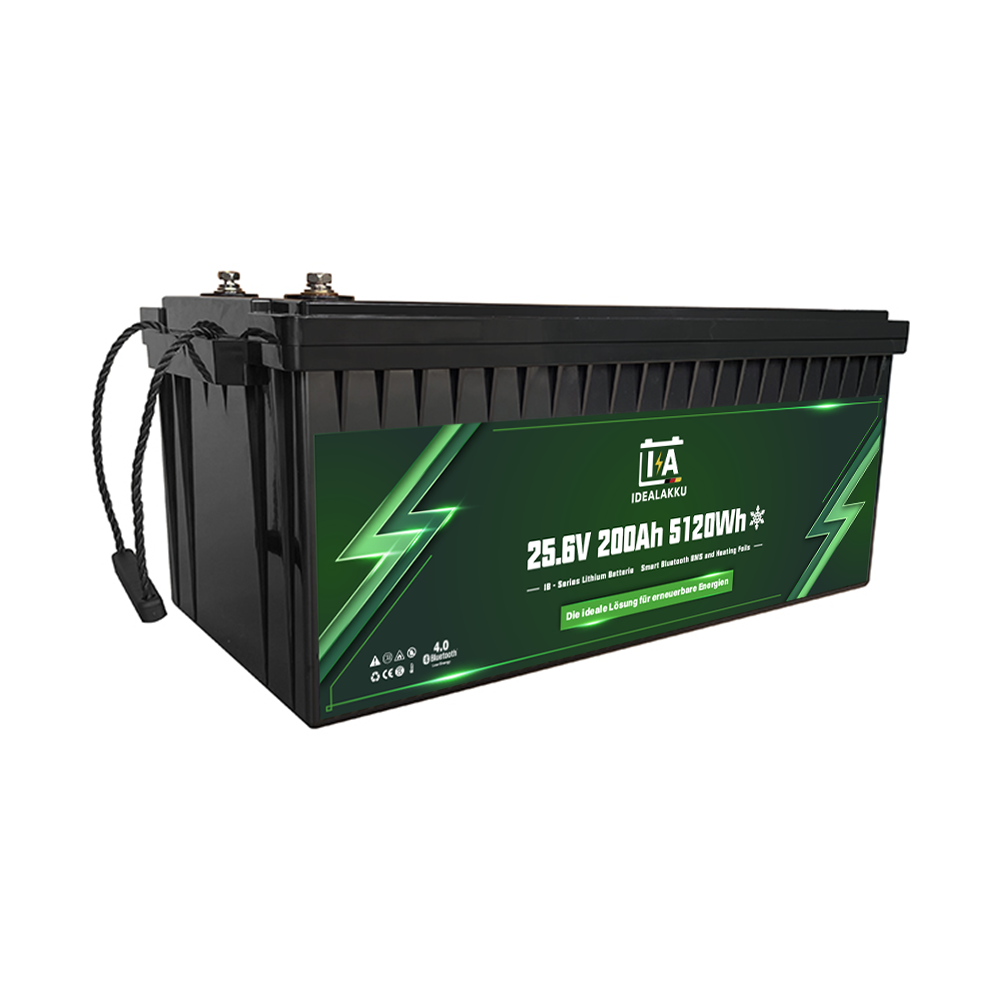 Batterie Lithium LiFePO4 25.6V 200Ah 5120Wh IDEALAKKU IB-24-200H – Remplacement AGM/GEL