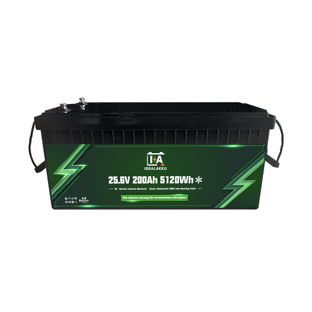 Batterie Lithium LiFePO4 25.6V 200Ah 5120Wh IDEALAKKU IB-24-200H – Remplacement AGM/GEL