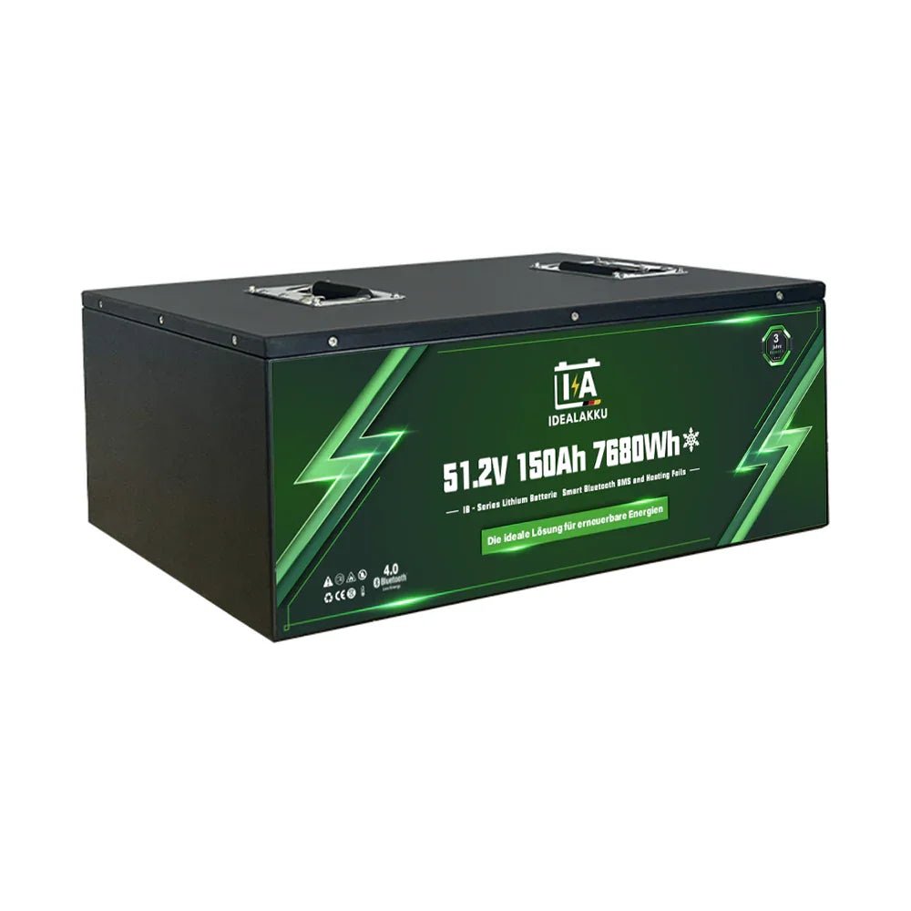 Batterie lithium 51.2V 150Ah 7680Wh pour stockage d'énergie renouvelable