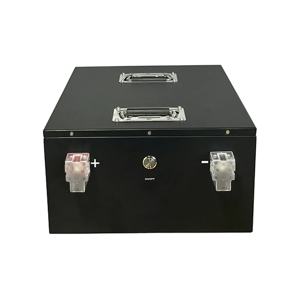 Batterie lithium rechargeable noire avec poignées et connecteurs, accessoire énergie