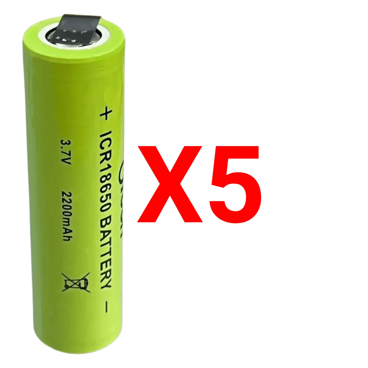 Batterie ICR18650 Li-ion 3.7V 2200mAh avec languettes à souder - Accessoires Energie