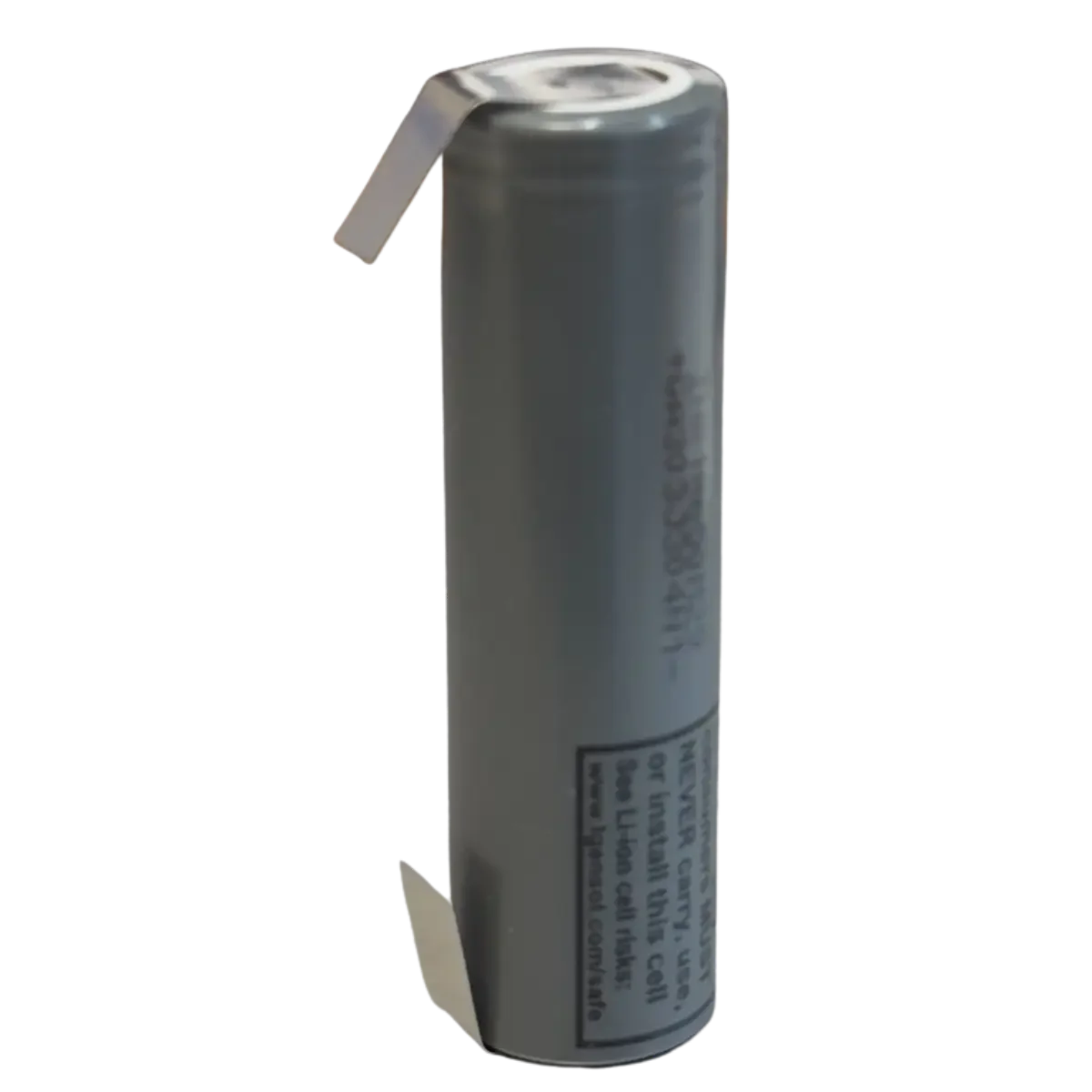 Batterie INR18650 Li-ion 3.6V 2850mAh 10A avec languettes à souder positif en haut