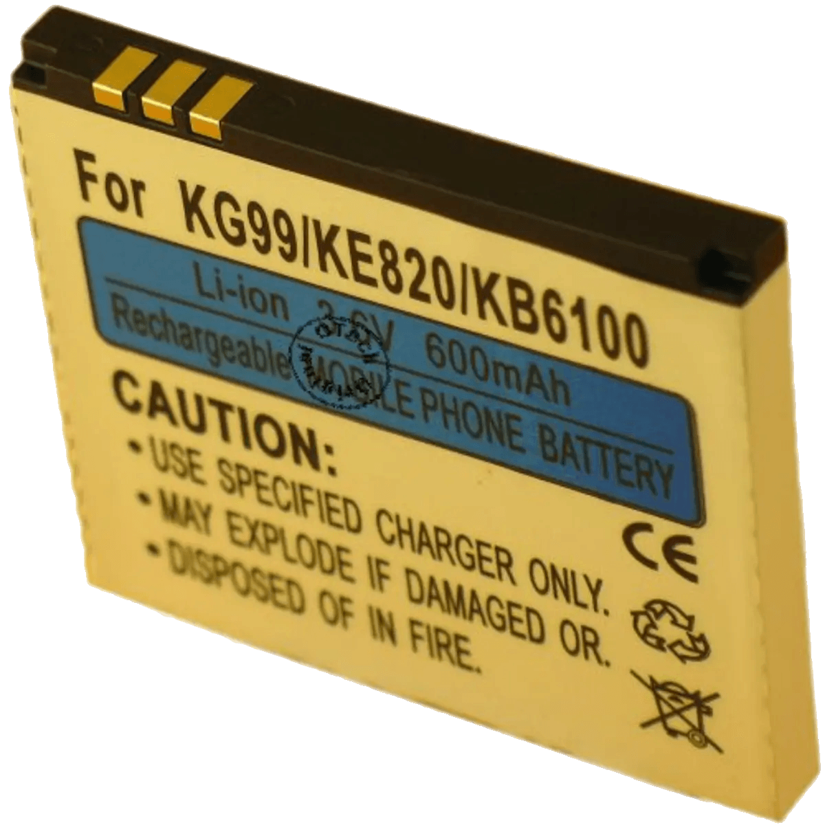 Batterie pour téléphone portable LG KB6100, KE820, KE850, KG99, PRADA