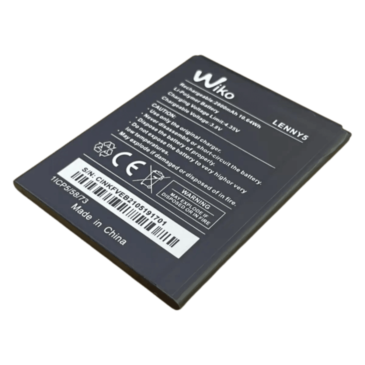 Batterie d'origine pour téléphone Wiko Lenny 5
