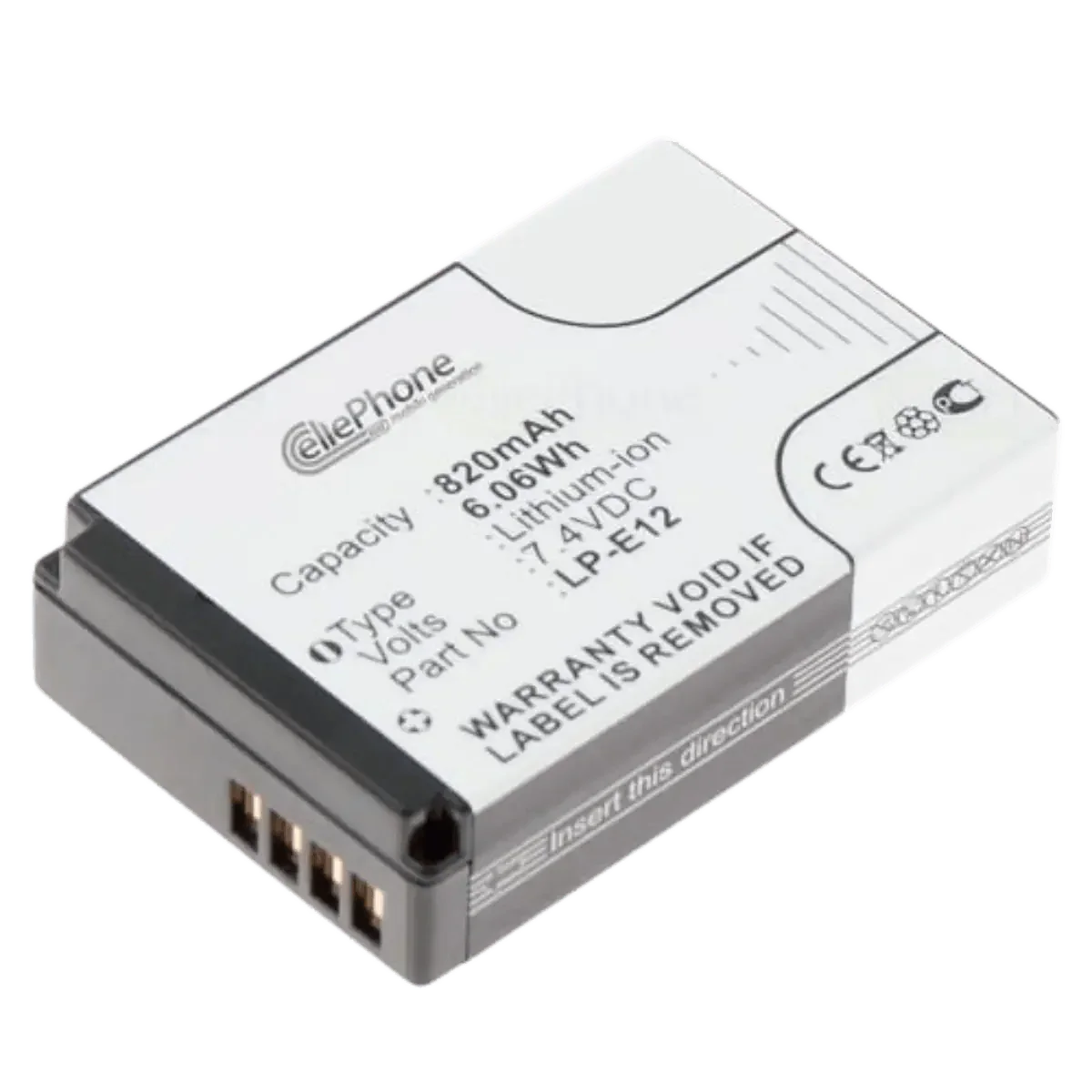 Batterie Canon LP-E12 compatible 7.4V 820mAh Li-ion
