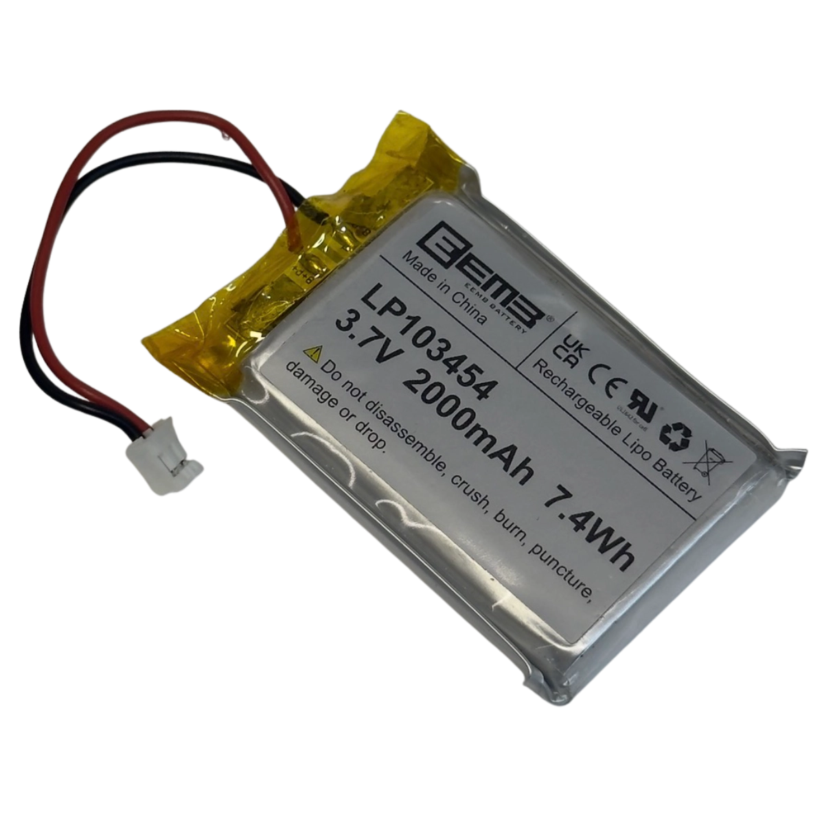 Batterie 103454 LiPo 3.7V 2000mAh