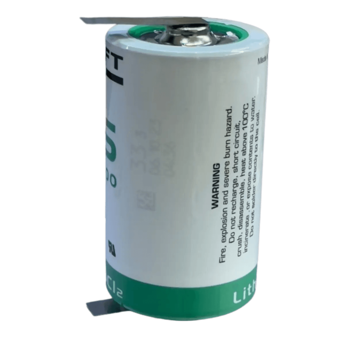 Pile Saft 33600 Lithium 3.6V 13Ah avec languettes