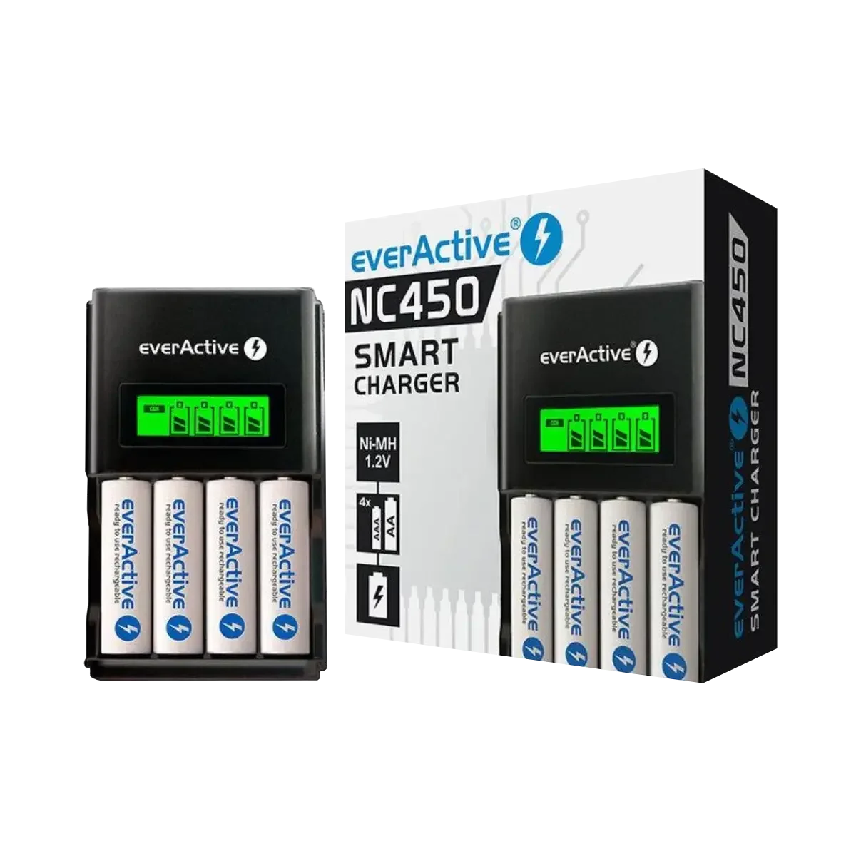 Chargeur pour pile rechargeable NiMh 1.2V AA et AAA