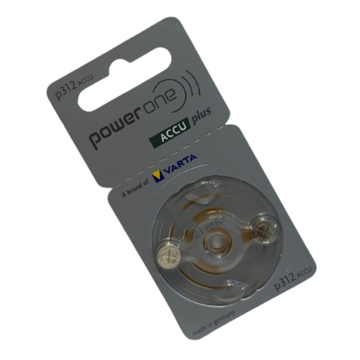 Pack of 2 Rechargeable Batteries for Hearing Aid No. 312 AE