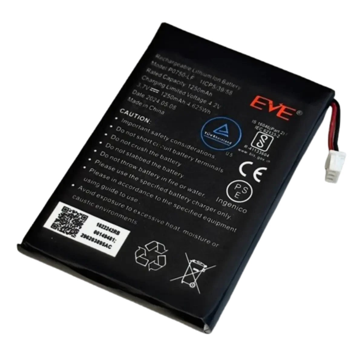 Batterie originale PO750-LF pour lecteurs TPE Ingenico Link 2500