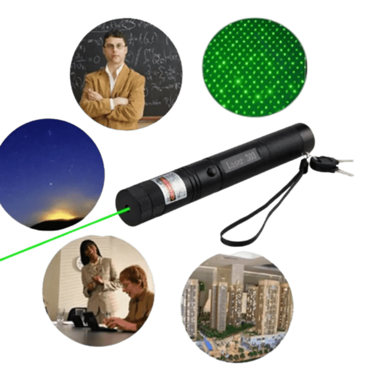 Pointeur laser vert rechargeable avec batterie amovible