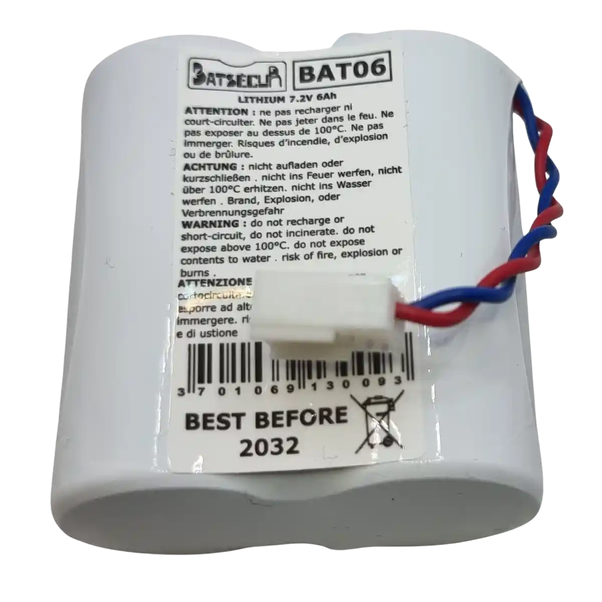 Pile Lithium BATLI06 / BAT06 7.2V 6Ah Compatible Alarme Hager Daitem Logisty Atral