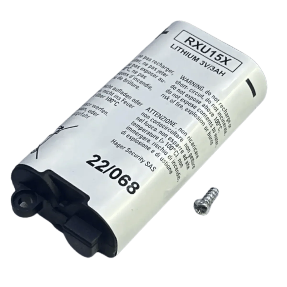 Dimensions pile lithium RXU15X 3V 3Ah pour alarme Daitem