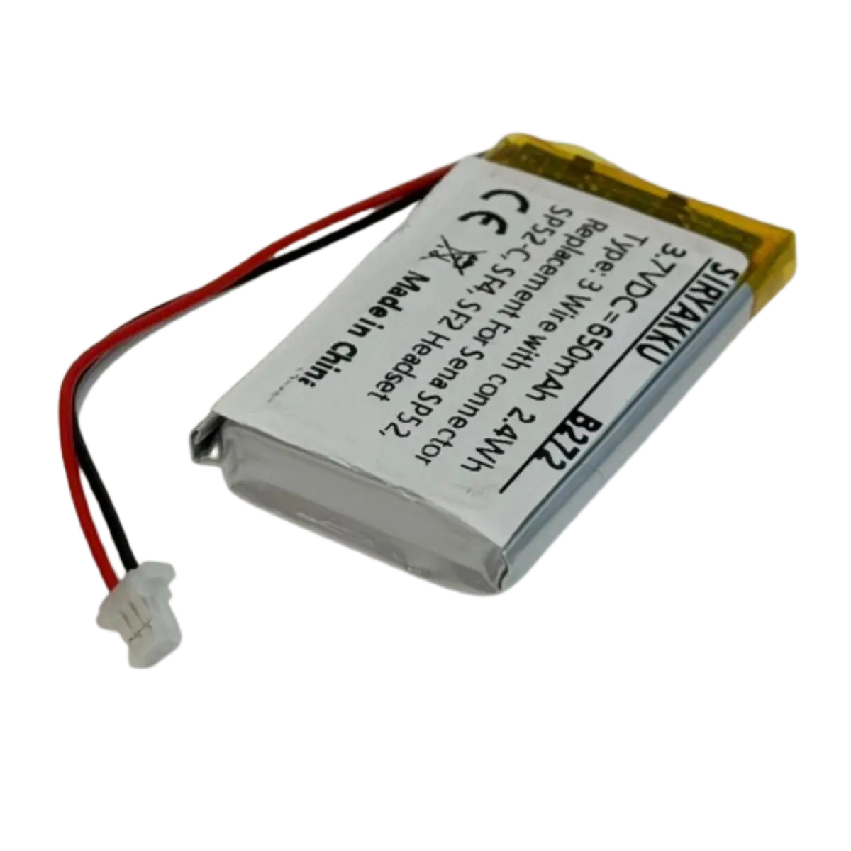 Batterie Li-Po pour intercom Sena SF2, SF4, SP52, SP52-C 3 fils