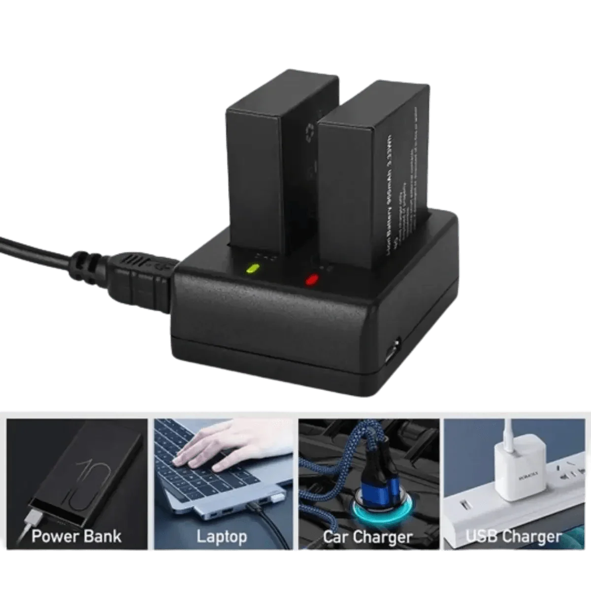 Chargeur avec x1 Batterie 900mAh pour caméra SJCAM SJ 4000