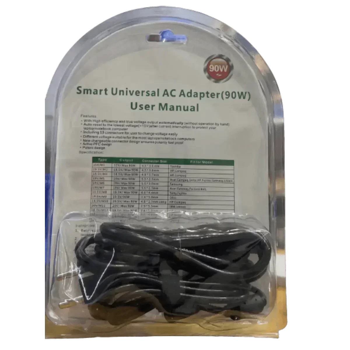 Chargeur PC portable universel 90W 15-20V avec 13 embouts