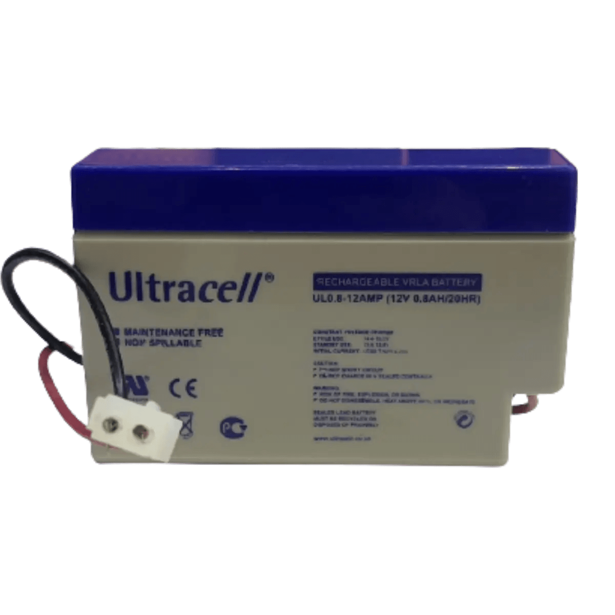 Batterie plomb VRLA 12V 0.8Ah sortie fil avec connecteur