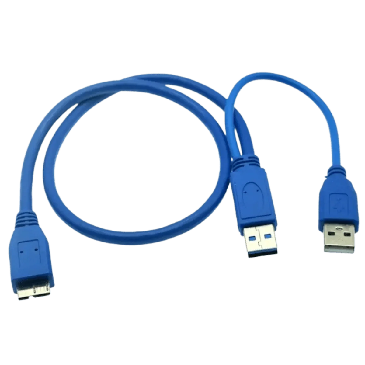 Câble d'alimentation USB 3.0 vers Micro B en Y - Bleu - 1M