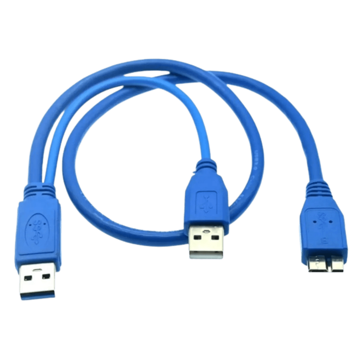 Câble d'alimentation USB 3.0 vers Micro B en Y - Bleu - 1M